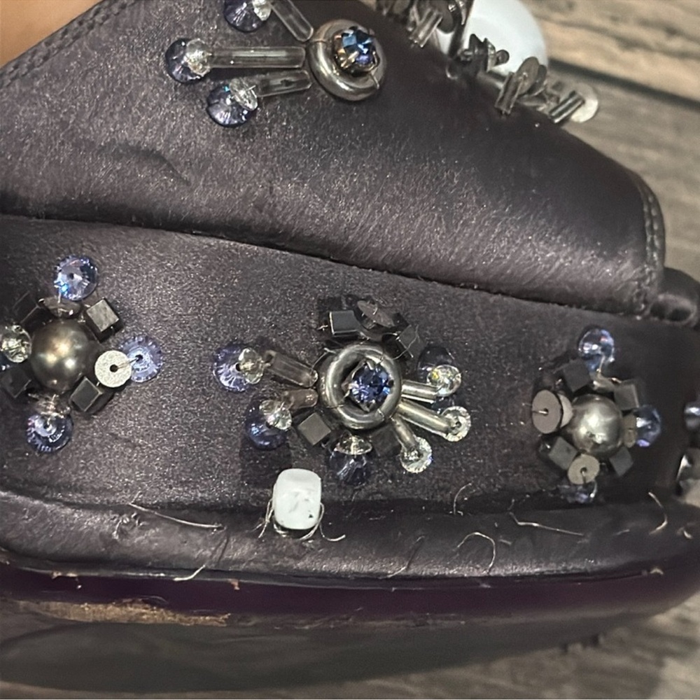 Authentic Prada luxury designer runway satin embellished platform heels sz 8 - Picture 11 of 16
